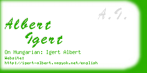 albert igert business card